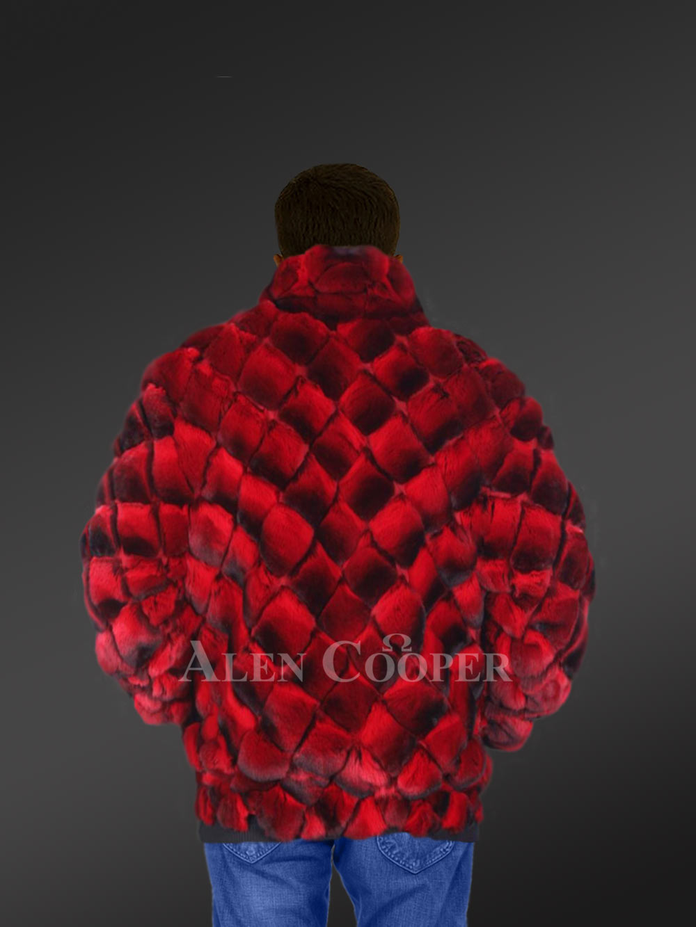 Mens Chinchilla Fur Bomber – A Majestically Comfy Jacket - Image 2