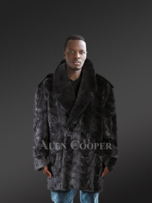 Black Mink Coat for Men