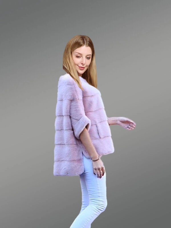 Cropped Mink Fur Jacket for Elegant Women - Image 2