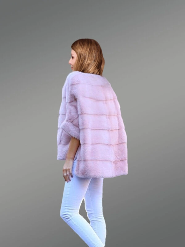 Cropped Mink Fur Jacket for Elegant Women - Image 3