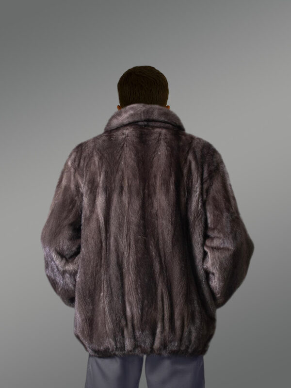 Men’s Blue Iris Mink Bomber Jacket