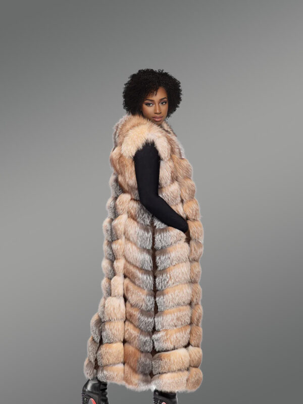 Womens Long Fox Fur Vest – Always Look Effortlessly Elegant - Image 4