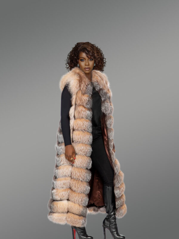 Womens Long Fox Fur Vest – Always Look Effortlessly Elegant - Image 3