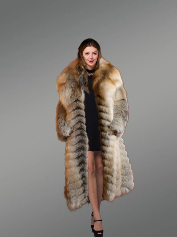 Golden Fox Fur Long Coat