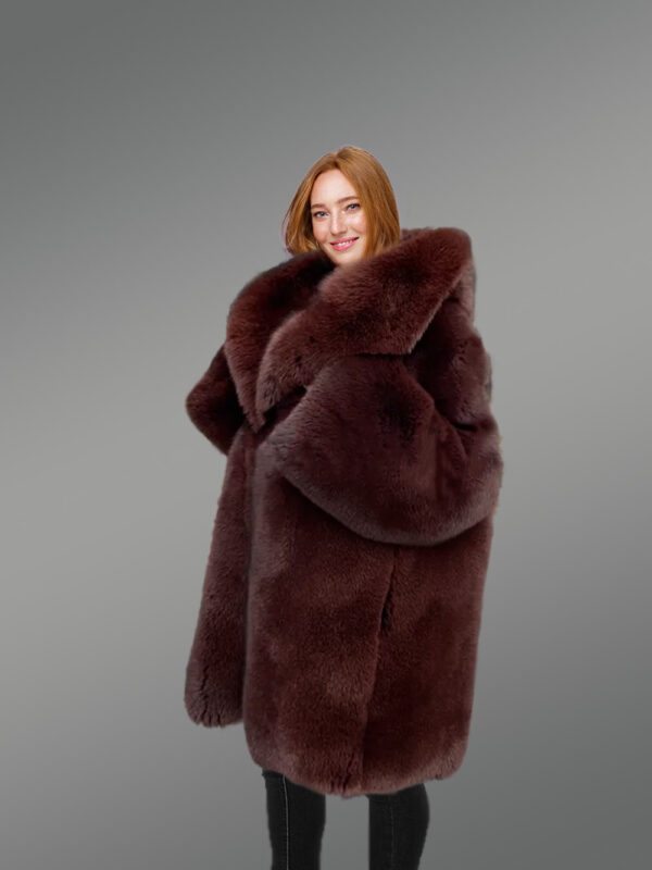 Full Skin Arctic Fox Dyed Coat - Image 5