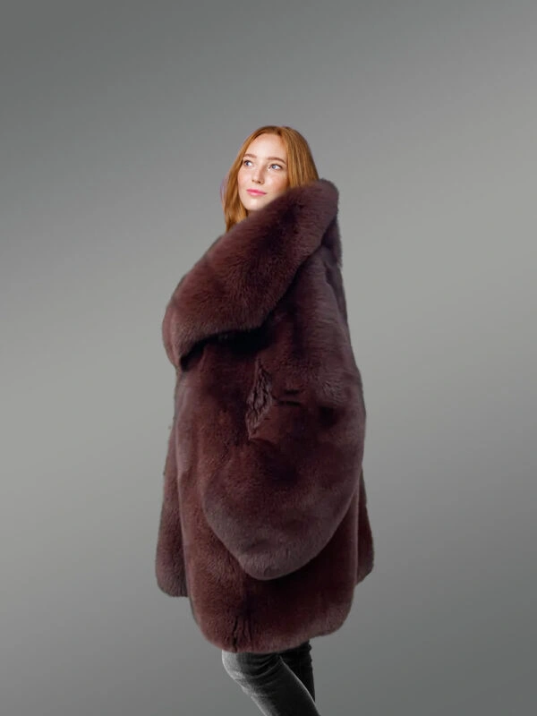 Full Skin Arctic Fox Dyed Coat - Image 6