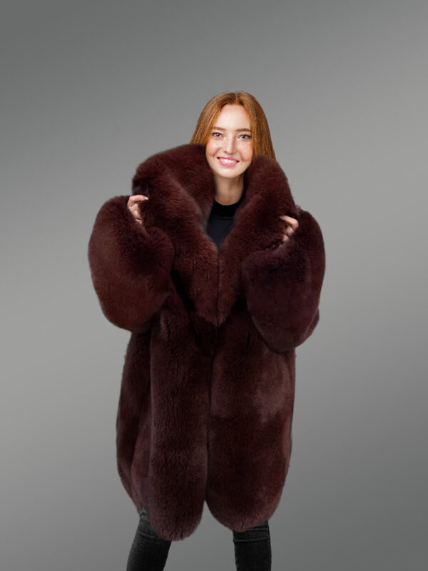 Full Skin Arctic Fox Dyed Coat - Image 3