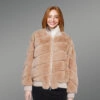 Geometric Design Mink Bomber for Women