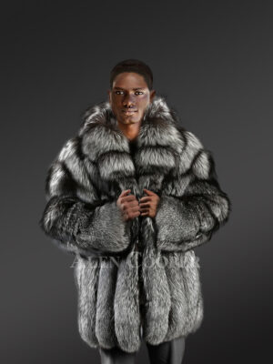 Mens Silver Fox Fur Coat for Grand Appearance with Utmost Comfort