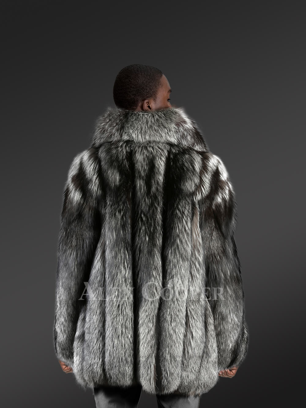 Mens Silver Fox Fur Coat for Grand Appearance with Utmost Comfort - Image 3