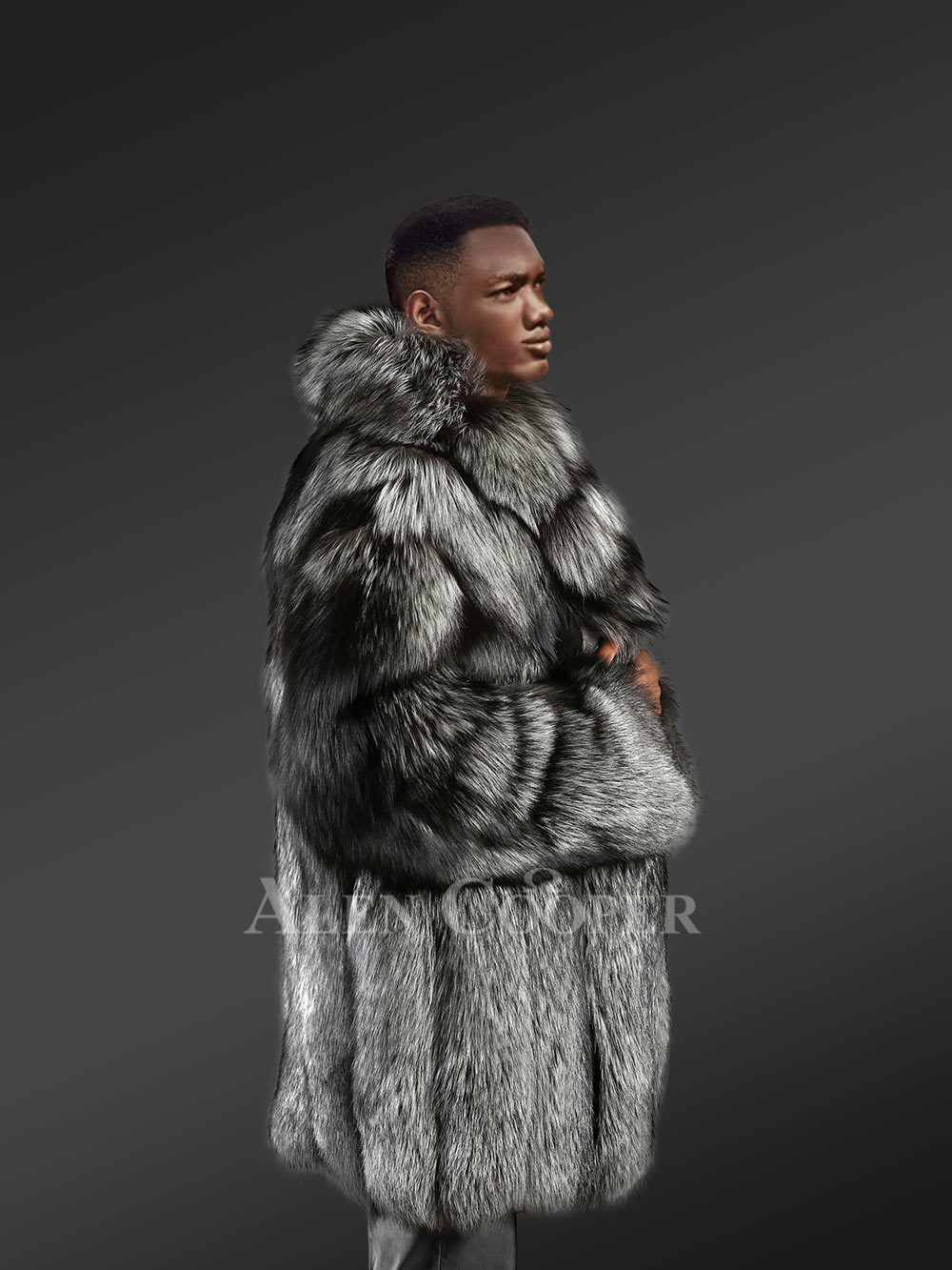 Mens Silver Fox Fur Coat for Grand Appearance with Utmost Comfort - Image 2
