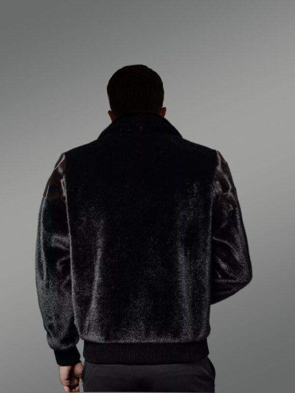 Men’s Full Skin Mink Bomber with Elastane - Image 5