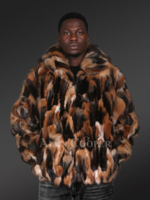 Multi Color Fox Fur Bomber Jacket – A Trendsetting Warm Garb