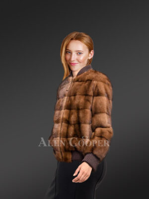 Women’s Baseball Mink Bomber Jacket