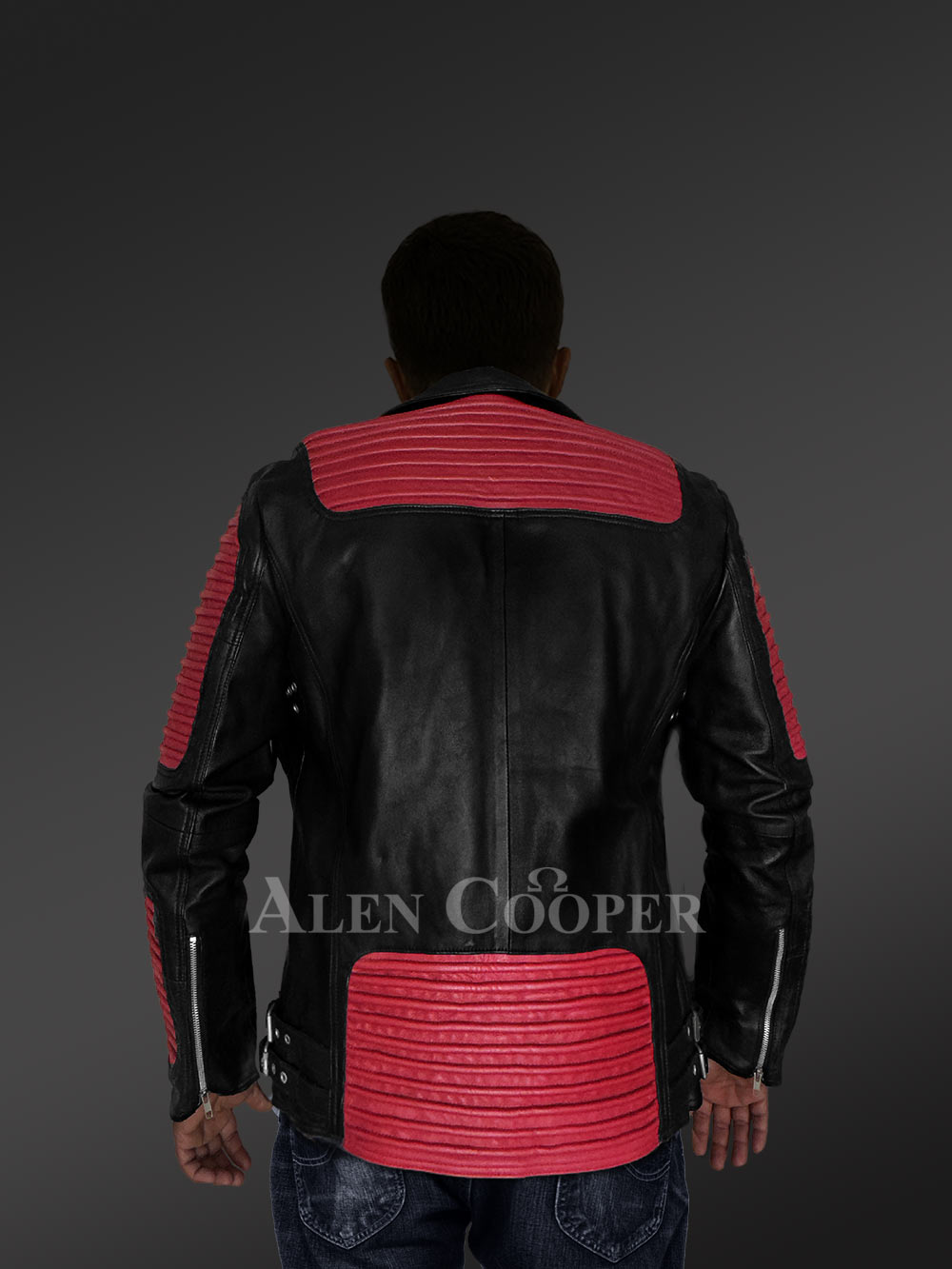 Men’s Dual Color Leather Jacket with a Majestic Warm Feel - Image 5