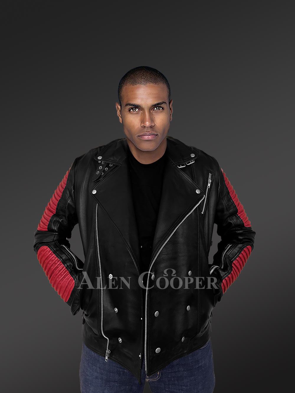 Men’s Dual Color Leather Jacket with a Majestic Warm Feel - Image 2