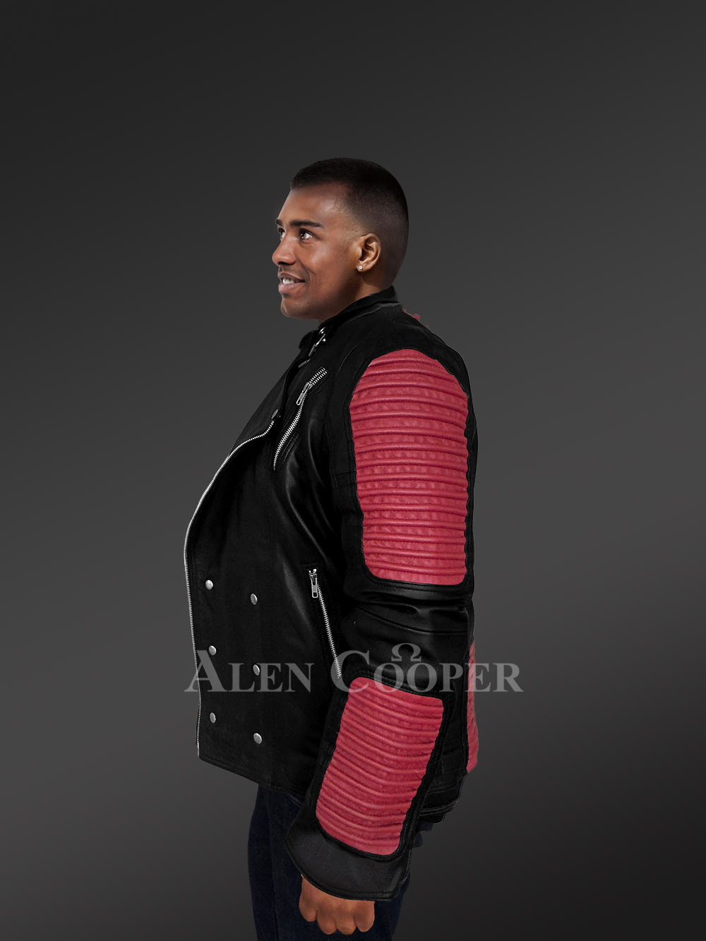 Men’s Dual Color Leather Jacket with a Majestic Warm Feel - Image 4