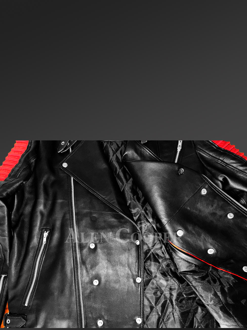 Men’s Dual Color Leather Jacket with a Majestic Warm Feel - Image 9