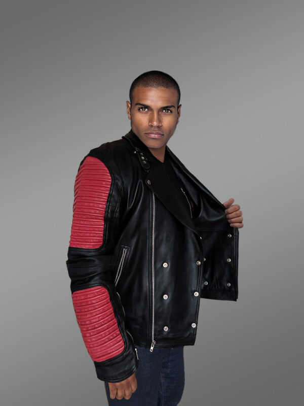 Men’s Dual Color Leather Jacket with a Majestic Warm Feel - Image 7