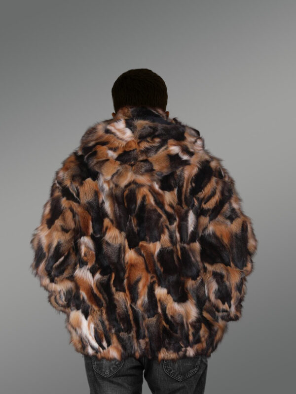 Multi Color Fox Fur Bomber Jacket – A Trendsetting Warm Garb - Image 5