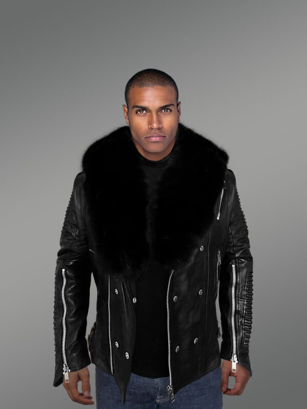 Mens Hooded Leather Biker Jacket with a Comfy Spectacular Look - Image 3