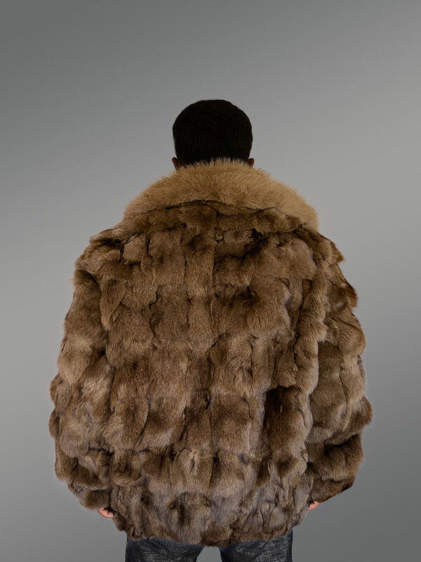 Mens Bomber In Fox Fur with Stylized Fur Sections for Cozy Wear - Image 7