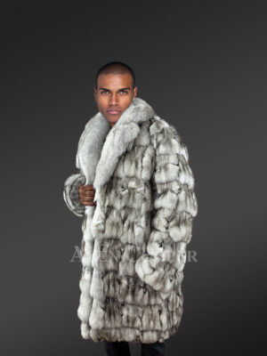 Mens Fox Fur Overcoat with Thermal Respite and Modish Look