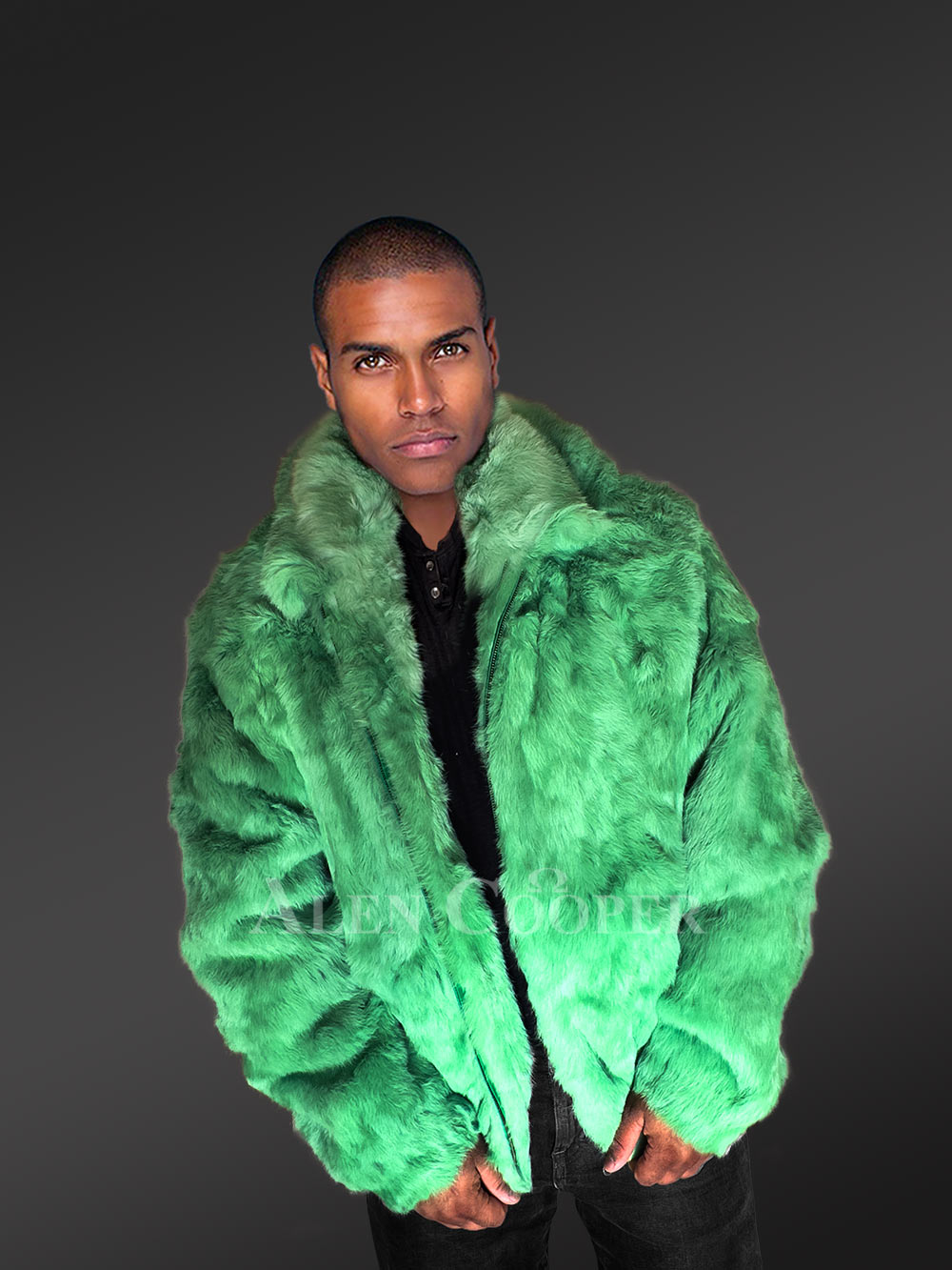 Mens Mint Green Bomber Jacket – Glam Up in an Instant - Image 5