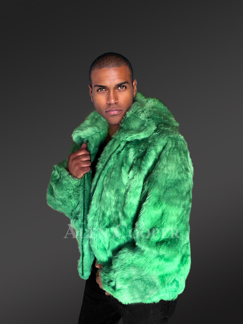 Mens Mint Green Bomber Jacket – Glam Up in an Instant - Image 3