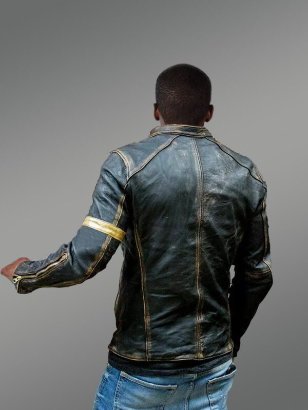 Black Distressed Leather Jacket for Men – Rugged Looks with Comforting Texture - Image 3