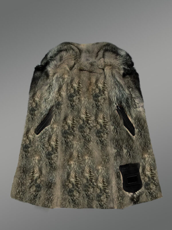 Genuine Lambskin Winter Coat with a Stylish Collar of Silver Fox Fur - Image 3