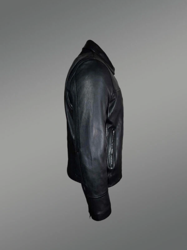 Mens Black Lambskin Leather Jacket for a Suave Look Anytime - Image 2