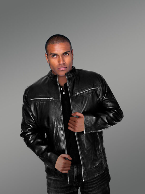 Men’s Leather Jacket with Zipper Accents – An Absolute Thermal Outerwear - Image 12