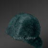Mens Rabbit Fur Baseball Hat in Green (3)