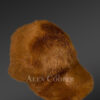 Mens Tan Rabbit Fur Baseball Hat (2)