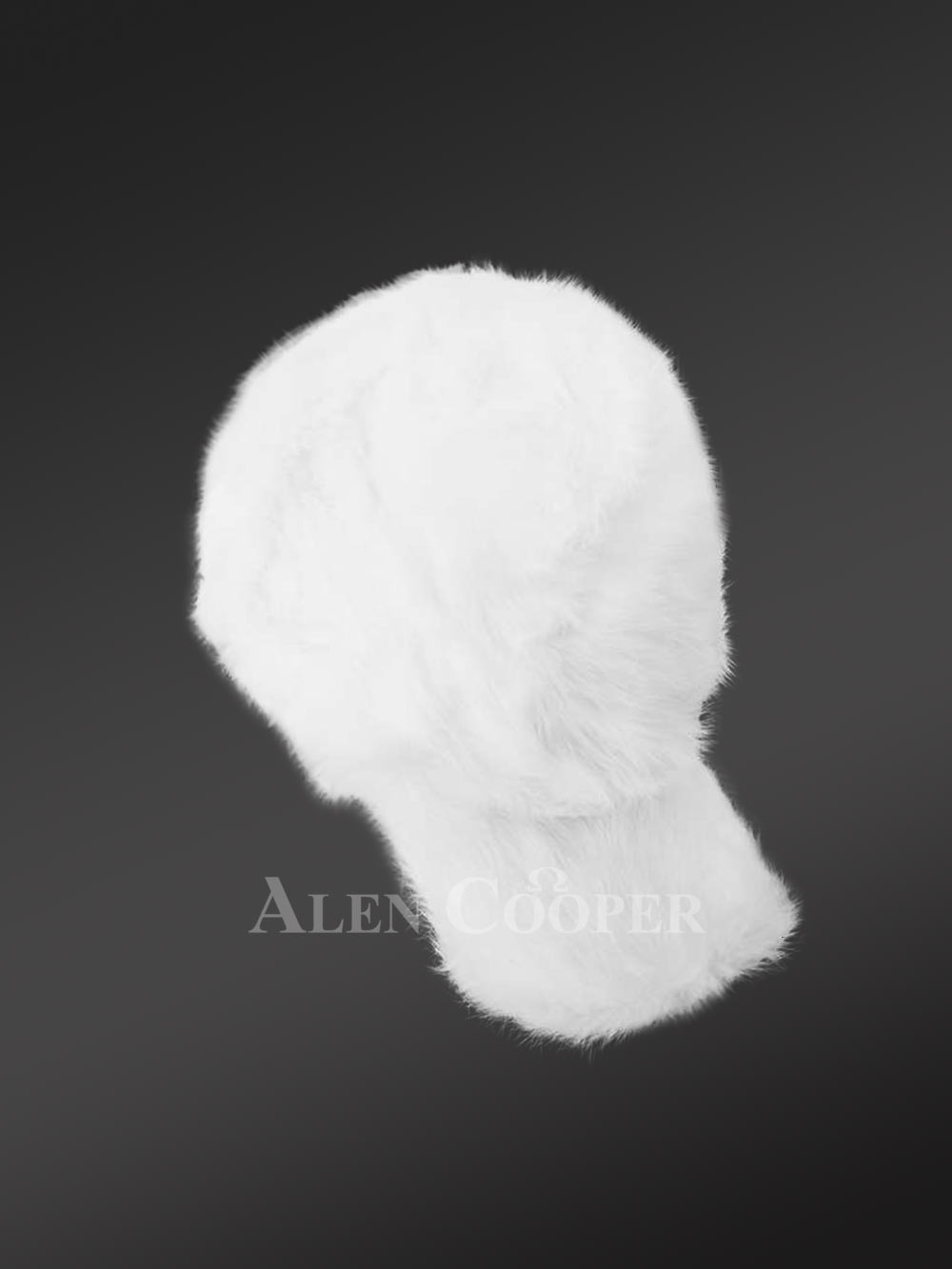 Mens White Mink Baseball Hat (4)