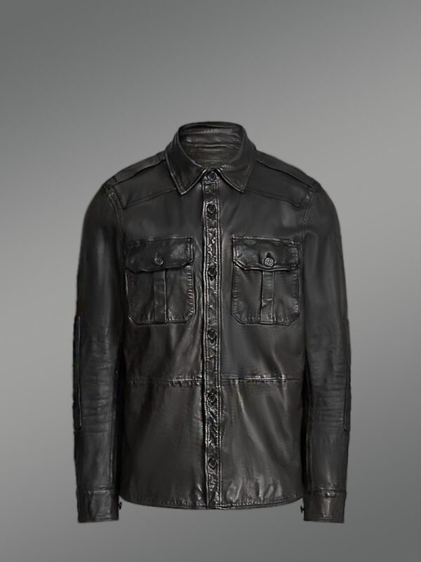 Mens Black Leather Dress Shirt to Look Debonair at Any Time - Image 2