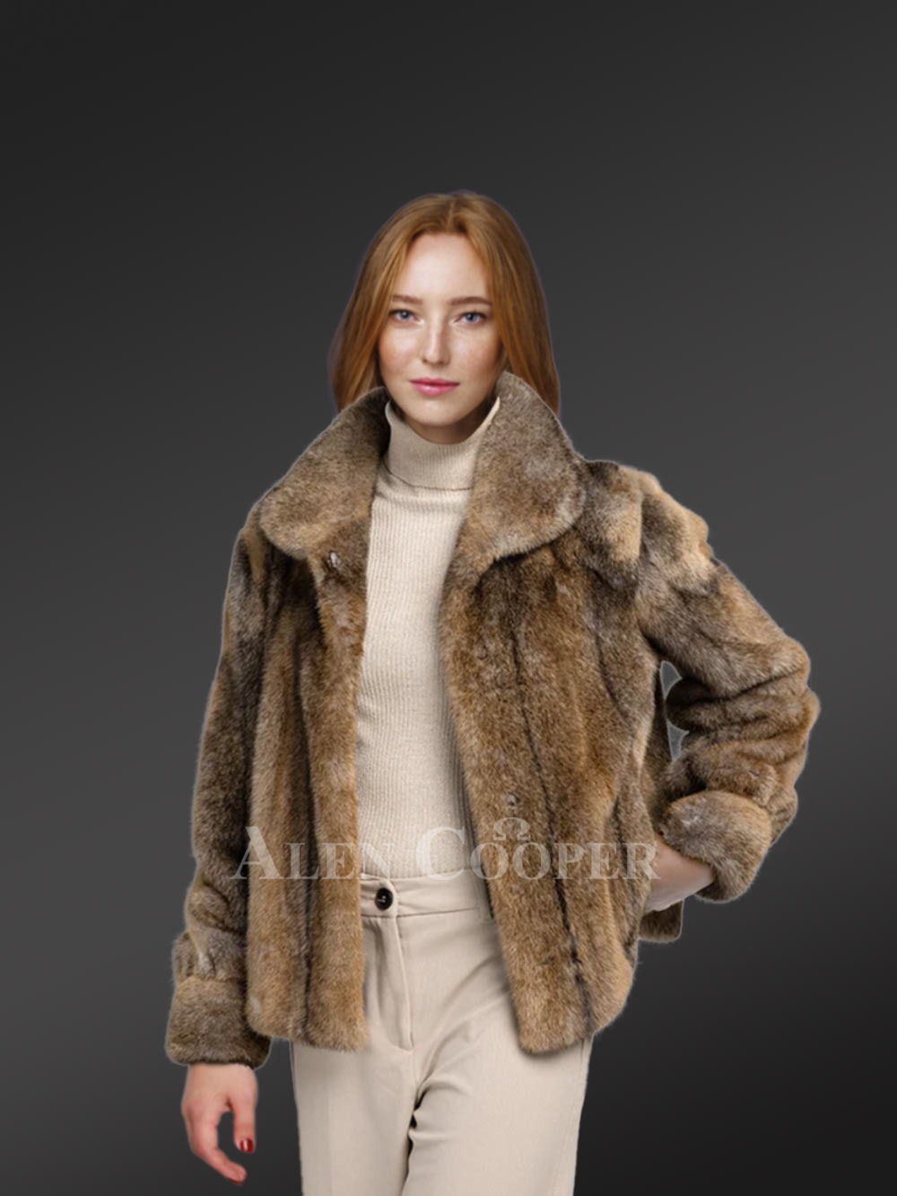 Womens Hare Fur Coat for a Comforting & Warm Touch in Winter - Image 3