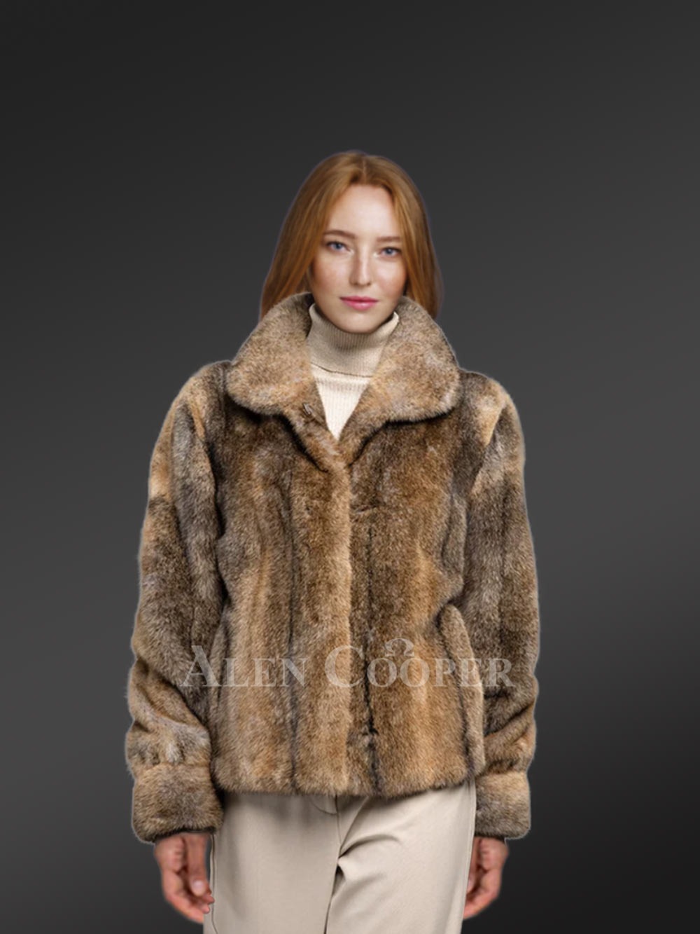 Womens Hare Fur Coat for a Comforting & Warm Touch in Winter - Image 2