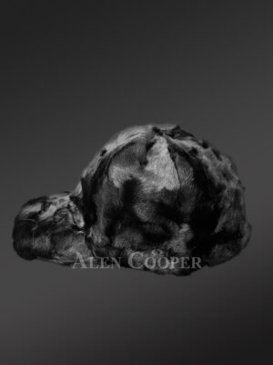 Black Mink Fur Baseball Hat (1)