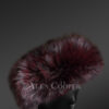 Fox Fur Headband in Burgundy