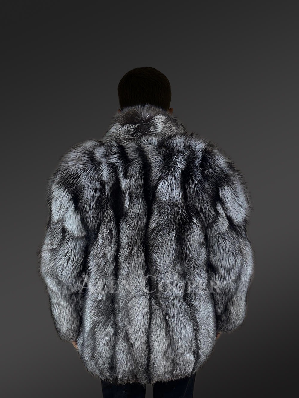 Mens Silver Fox Fur Stroller Coat – Luxurious Look & Touch of Real Fur - Image 6
