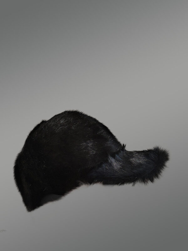 Mens Black Fox Fur Baseball Hat – Fashionable & Functional Accessory for Winter