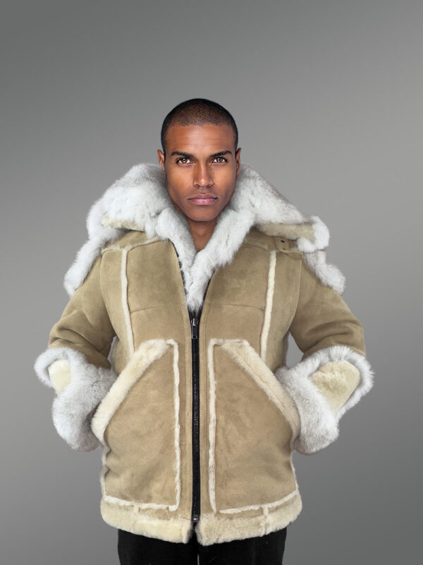 Mens Shearling Jacket with Fox Fur Accents – A Swanky Thermal Wear - Image 2