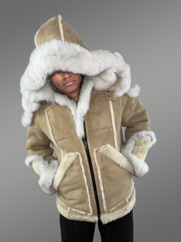 Mens Shearling Jacket with Fox Fur Accents – A Swanky Thermal Wear - Image 5