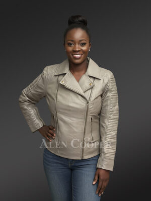 Womens Stylish Moto Jacket with an Exquisite Thermal Vibe