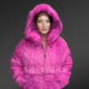 Fushia Rabbit Bomber Jacket