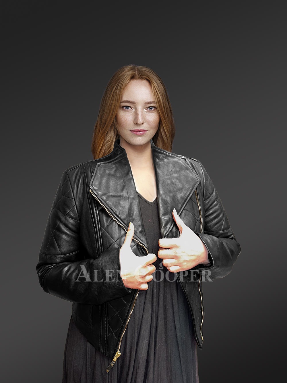 Womens Crop Lambskin Leather Jacket – Perfect Choice for Trendsetters - Image 2