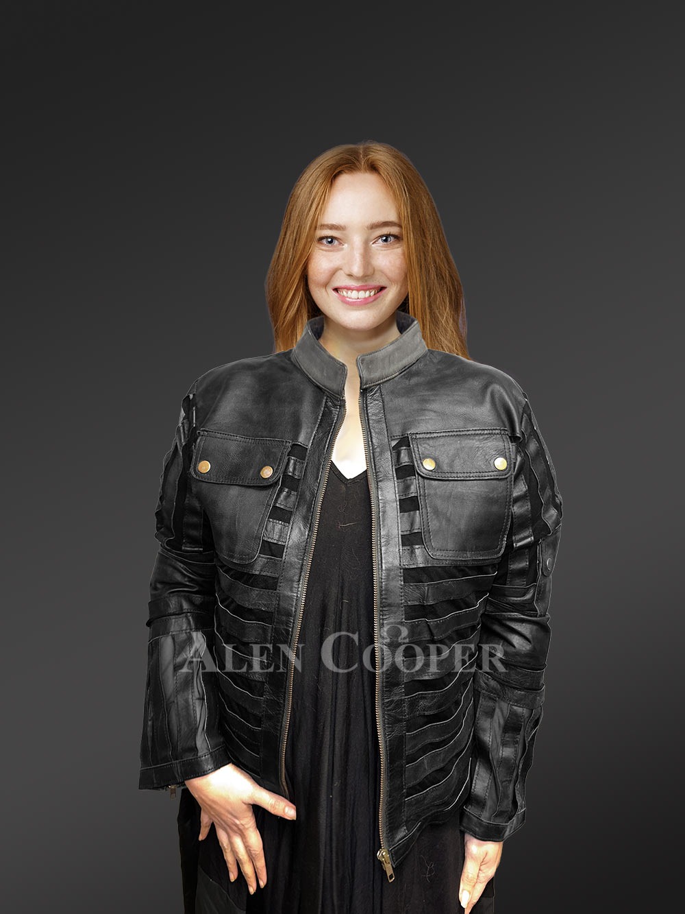 Womens Crop Lambskin Leather Jacket – Perfect Choice for Trendsetters - Image 5