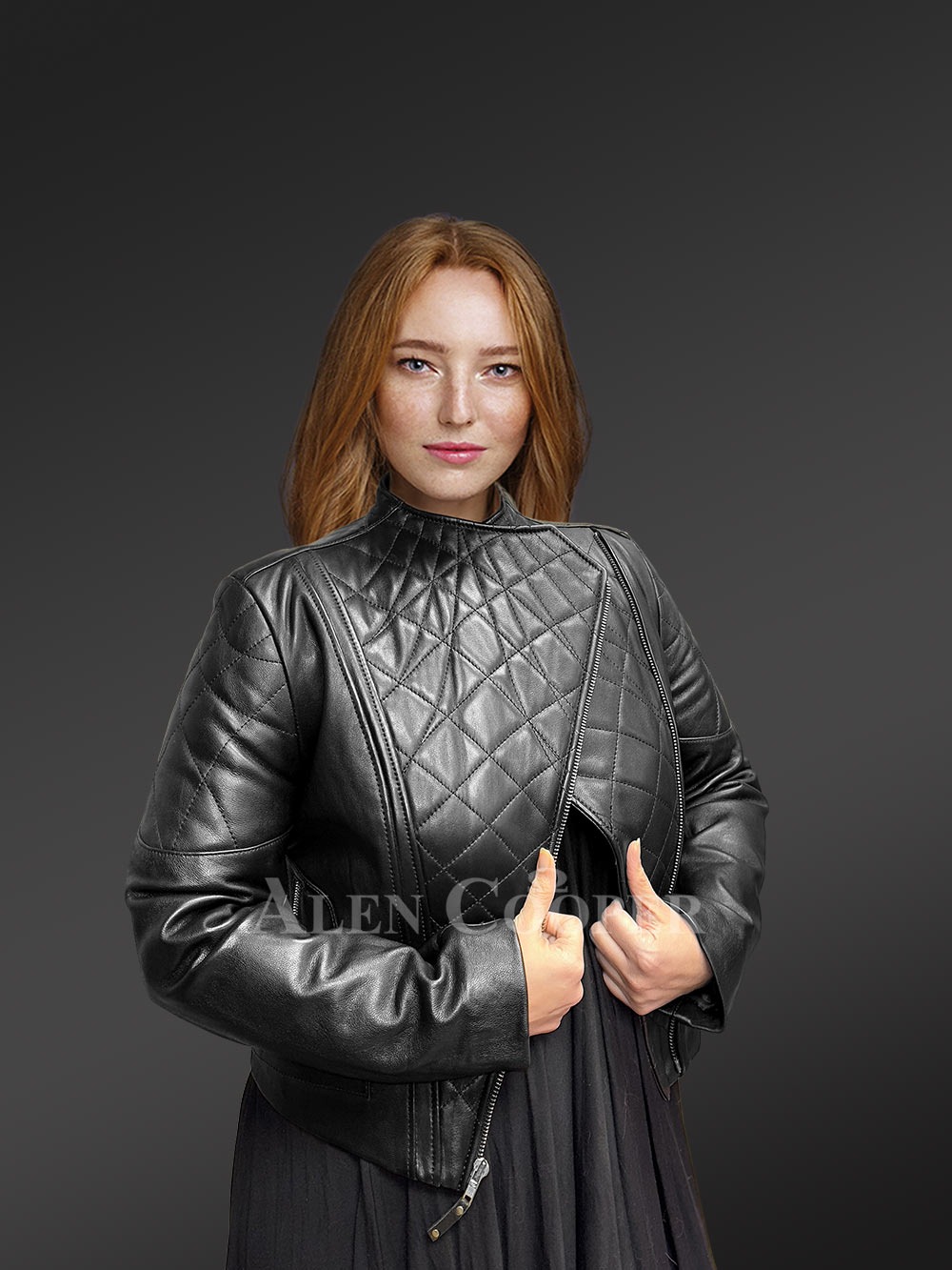 Womens Crop Lambskin Leather Jacket – Perfect Choice for Trendsetters - Image 3